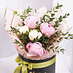 A Blossoming Message of Love With Mix of Pink N White Peony