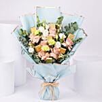 كومبو باقة ورد وشوكولا