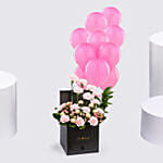 Affairs of Hearts Arrangement With 10 Pink Balloons