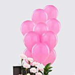 Affairs of Hearts Arrangement With 10 Pink Balloons