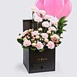 Affairs of Hearts Arrangement With 10 Pink Balloons