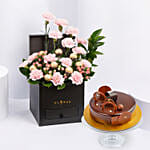Affairs of Hearts Arrangement With Truffle Cake