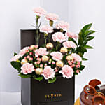 Affairs of Hearts Arrangement With Truffle Cake