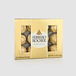 Appealing Floral Rakhi And 12 Pcs Ferrero Rocher