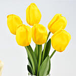 Artifical Yellow and Light Pink Tulips