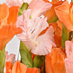 August Birthday Gladiolus Flowers Bouquet and Cake