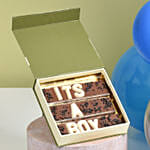 بوكس شوكولاته وستاند بالونات للمولود الجديد ولد