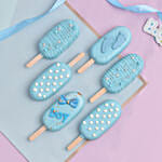 6قطع كيك بوبسيكل بالشوكولاته للمولود الجديد صبي