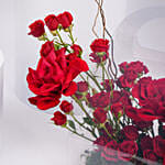 باقة 15 وردة جوري حمراء في غلاف شفاف هدية عيد الحب