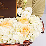 Basket of Flowers and Belgian Chocolates