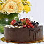 Berries Vegan Chocolates Cake with Flowers