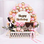 بوكس هدايا عيد الميلاد الأنيق لون وردي وذهبي