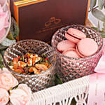 بوكس هدايا عيد الميلاد الأنيق لون وردي وذهبي