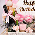 بوكس هدايا عيد الميلاد الأنيق لون وردي وذهبي