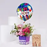 Birthday Balloon Flower and Card Combo