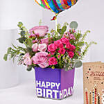 Birthday Balloon Flower and Card Combo