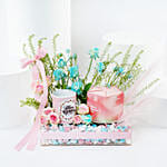 صينية زهور وشاي لمناسبة عيد الميلاد