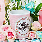 صينية زهور وشاي لمناسبة عيد الميلاد