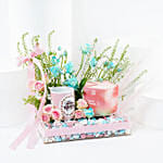 صينية زهور وشاي لمناسبة عيد الميلاد