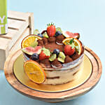 Birthday Lucky Bamboo With Tiramisu Cake