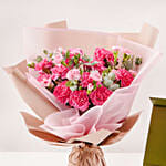 Birthday Wish Carnations Bouquet And Sweet Box