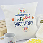 Birthday Wish Lunchbox Chocolate Cake Mug N Cushion