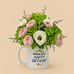 Birthday Wishes Floral Mug Arrangement