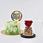 Blissful Birthday Memories Vanilla Cake and Personalised Forever Rose