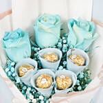Blue Roses and Rochers Bouquet