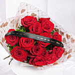 بوكيه ورد الحب | 12 وردة جوري أحمر