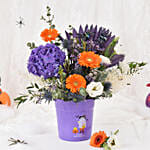 Boo Purple Basket Flowers Basket