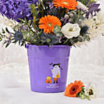 Boo Purple Basket Flowers Basket