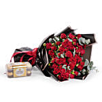 Bouquet of Baby Roses with Ferrero Rocher Combo