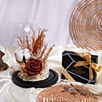 ورد دائم بني مع شوكولاتة جوديفا