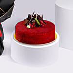 Bunch of Beautiful 6 Red Rose with Cake