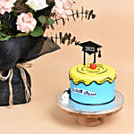 Celebrate Graduation Flowers Bouquet with Cake