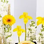 Celebration With Flowers and Cake