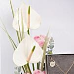 طقم مجوهرات شيروتي مع باقة ورد للنساء