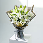 Charming White Lilies Bouquet Deluxe