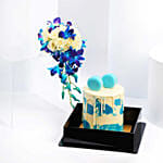Chocolate Cake And Flower In Premium Box