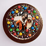 Chocolate Drip MNM Photo Cake For Anniversary One Kg