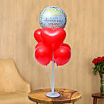 Chocolate Drip MNM Photo Cake For Anniversary With Balloons Set