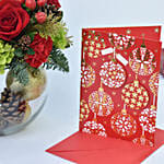 Christmas Sparkles Flower Arrangement with Greeting Card