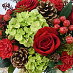 Christmas Sparkles Flower Arrangement with Greeting Card