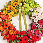 Colorful Flowers Wreath