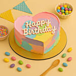 كيكة عيد ميلاد ملون شكل قلب نكهة الشوكولاتة