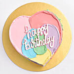 كيكة عيد ميلاد ملون شكل قلب نكهة الشوكولاتة