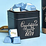 كومبو التخرج - بوكس شوكولاتة مع كوب أسود مطبوع