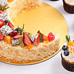 Cresecent Moon Fruit Cake with Cupcakes