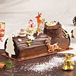 Decorative Chocolate Log Cake 8 Portion